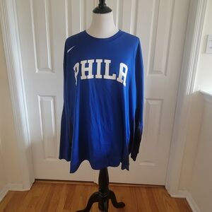PHILADELPHIA 76ERS Nike DRI-FIT LONG SLEEVE Shirt SizeXXL